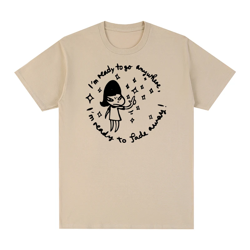 

Винтажная Хлопковая мужская футболка Yoshitomo Nara I'm Ready To Go Anywhere, новая футболка, женские топы
