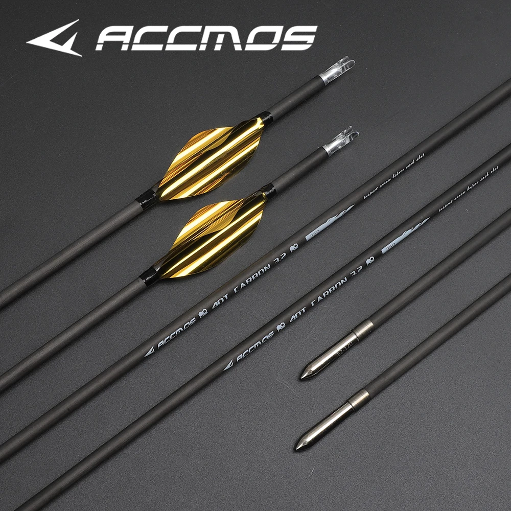 

12pcs ID 3.2mm Pure Carbon Arrows 40T High Carbon 30'' Spine 350 400 450 500 550 600 700 850 900 1000 Archery Shaft