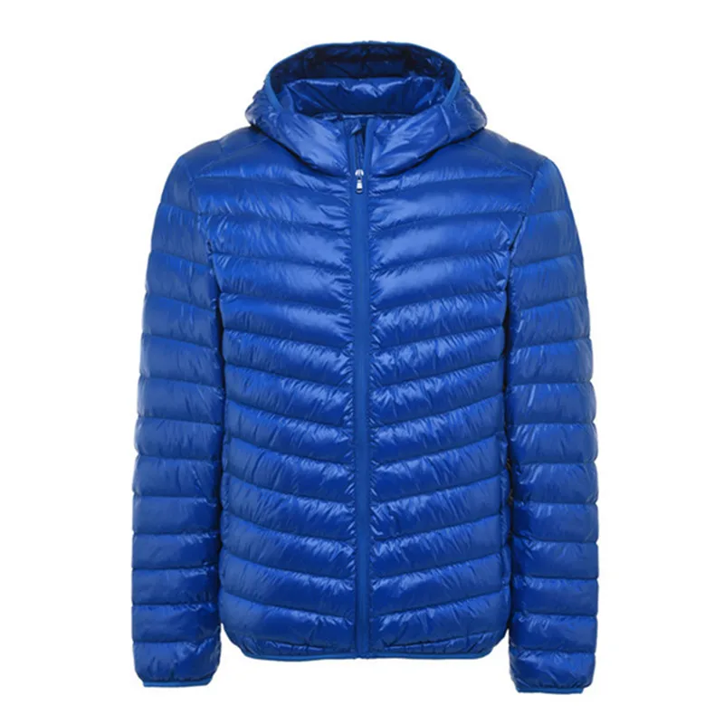 Down Jacket Mens Jacket New Fashion Boutique Solid Color Warm Mens Casual Hooded White Duck Down Jacket Thin and Light Men's Down Coats