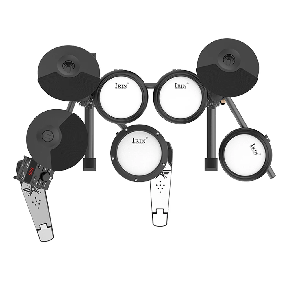 IRIN ND-08 Electric Drum Set Beginner Portable Electronic Drum Set Bluetooth MIDI Function with Headphones Sticks