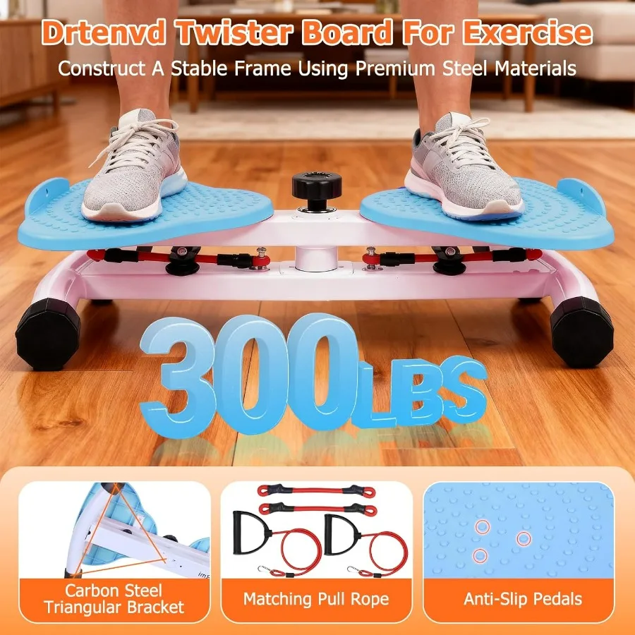 Waist Twister Machine Exercise, Ab Twister Board for Slim Waist and Core Ab Exercise, Noiseless Ab Machine with 300 lbs Weight C