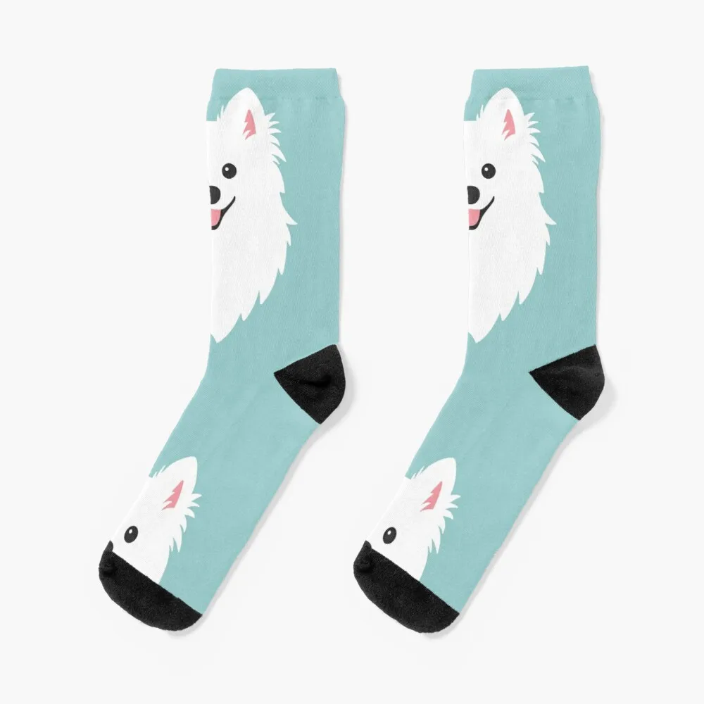 Happy Japanese Spitz Dog Shinji - Aqua Socks Men'S Sports Socks Compression Socks Women Sport Man Sock bettie page socks compression stockings sports socks socks with print hiphop socks men s women s