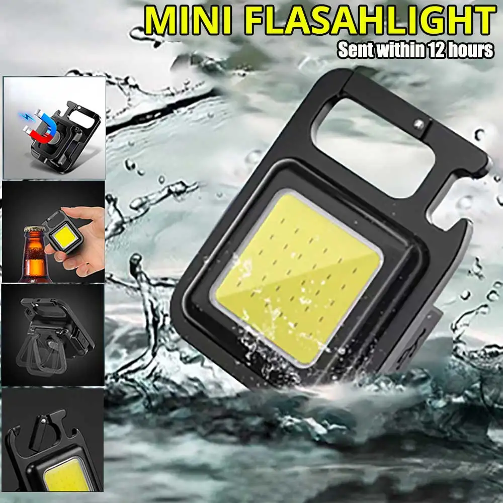 

Mini Flashlight Keychain Portable Pocket Flashligh Waterproof USB Rechargeable For Outdoor Camping Fishing Small Light Corkscrew