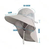 1/2/4PCS Summer Waterproof Fisherman HatOutdoor Hiking Fishing Sun Protection Hat Cycling Big Eave Neck Protection Sun Hat - Image 6