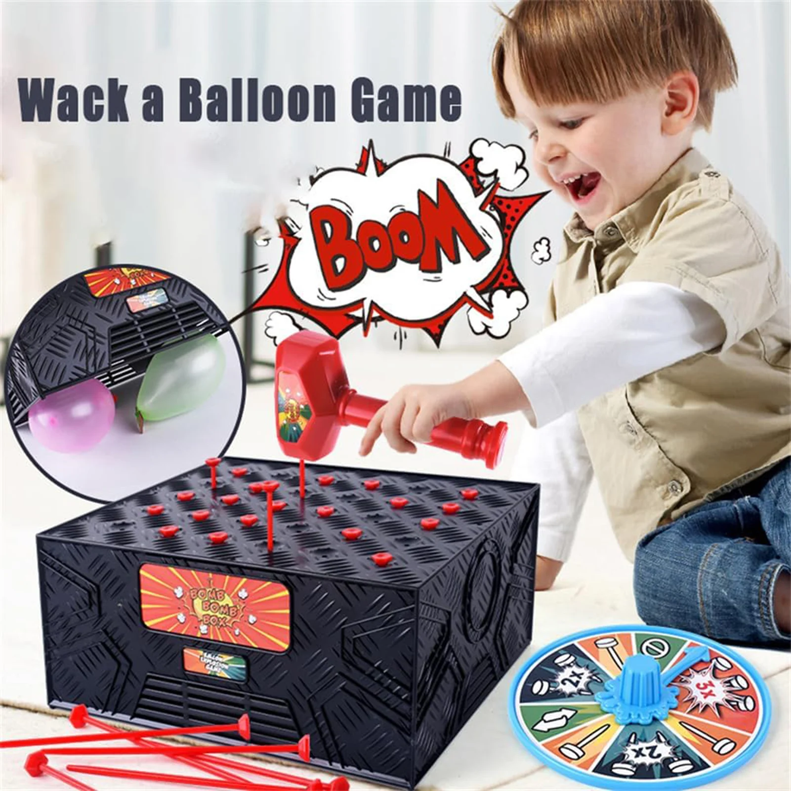 

Hammer Balloon blast box Game Fun For Children Great Creative Spin Master antistress Crazy Party Prank Funny Educational toy