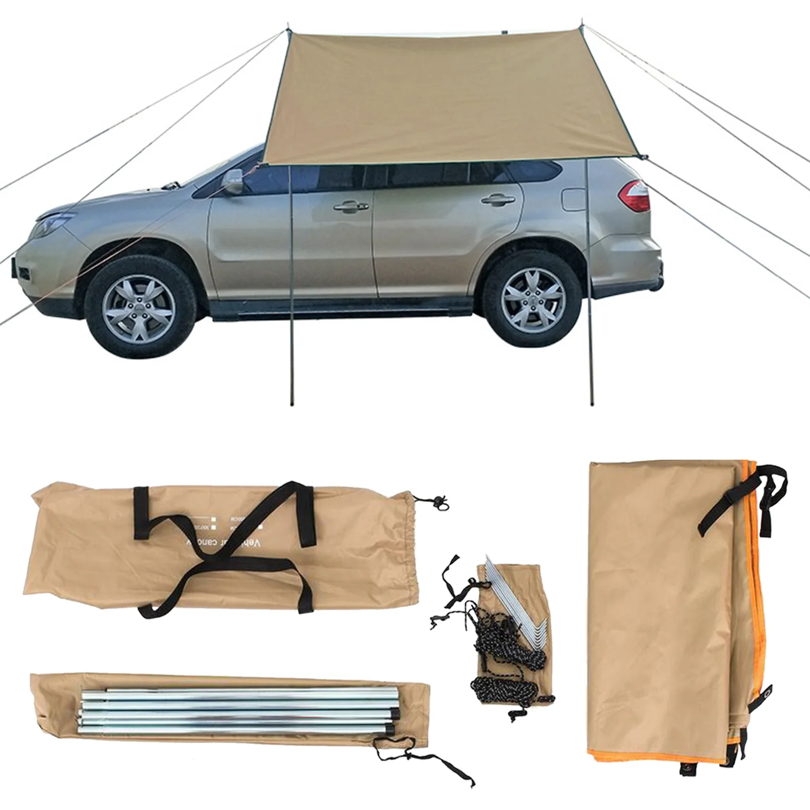 Autos chutz Schatten Camping Seite Auto Dach Zelt Markise wasserdicht UV tragbare Camping Zelt Auto Dach Regen Baldachin