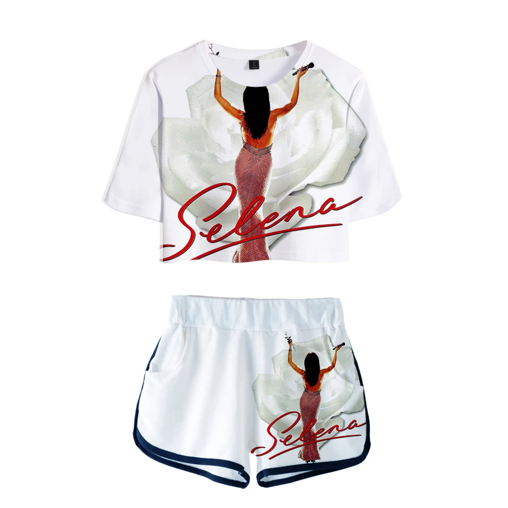 

2022 Selena Quintanilla 3D Two Piece Set Women Short Tshirt Summer Soft Elastic Waist Hot Shorts For Women Clothes Kawaii Y2K