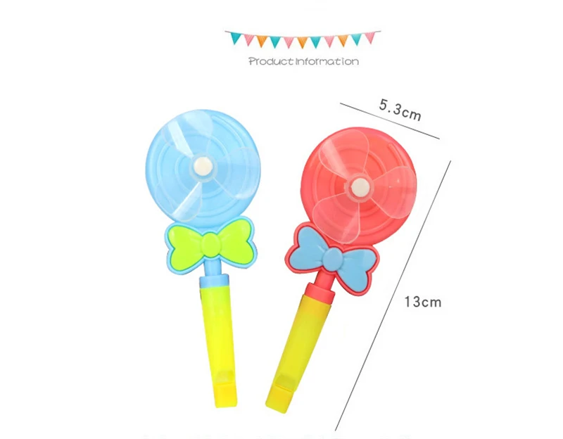 Description Picture 5 of itemPlastic Whistle Windmill Fan for Children, Birthday Party Gifts, Back to School Presents, Pinata Party Favors, Kids Toys, 10Pcs