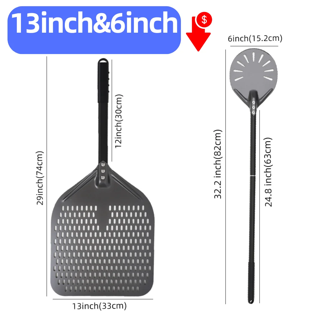 Enhanced Pizza Oven Shovel and Paddle Set - Hard Anodized Baking Tool Collection