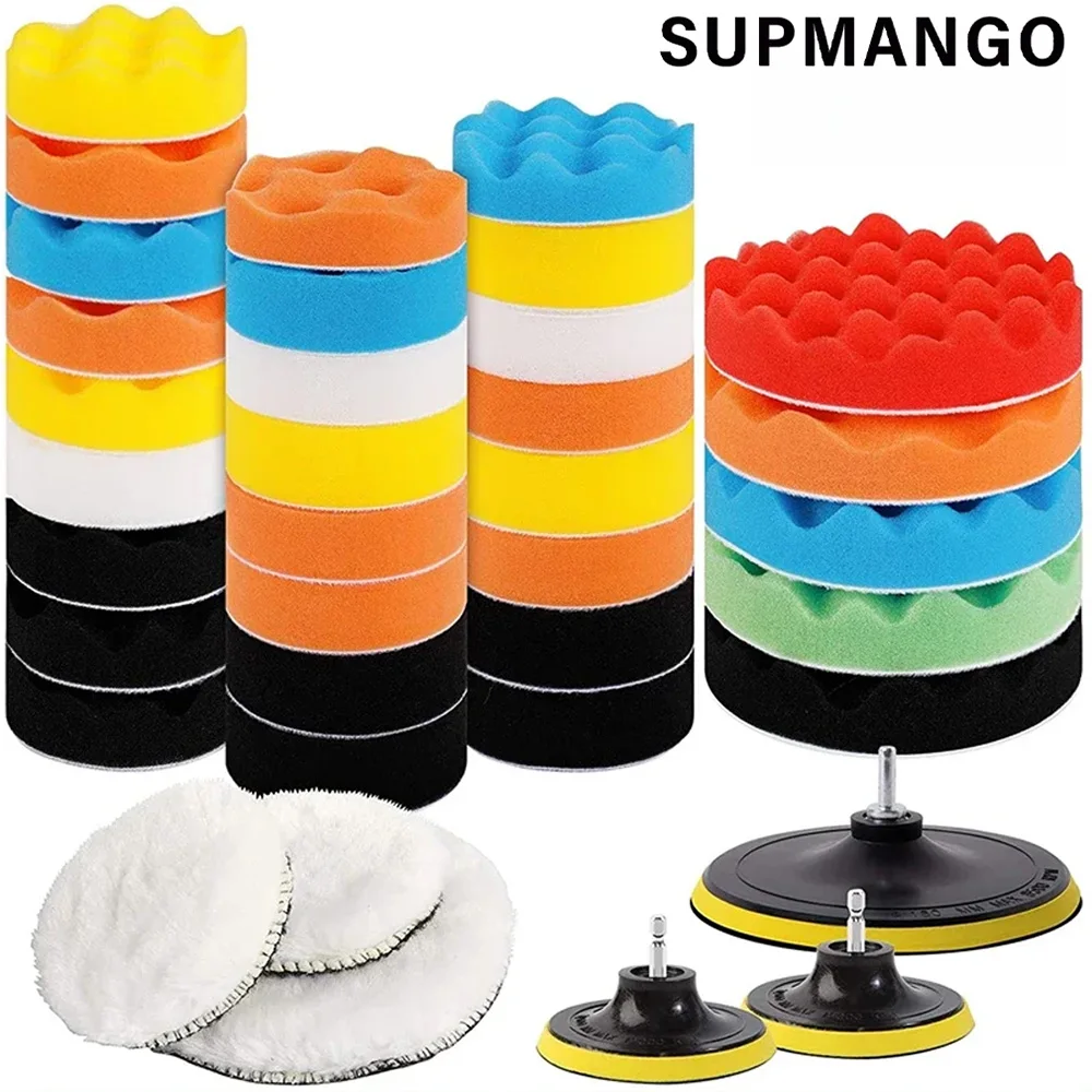 3 Inch Car Polishing Kit Polish Pad Car Polishing Pad Abrasive Disc Sponge Foam Pads Polisher For Headlight Refurbish car polishing pad car polish pad polishing sponge set car polisher car polishing sponge polishing wheel disc polishing wheel kit