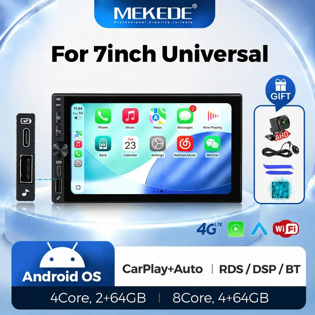 Radio de coche universal MEKEDE Android 15 para VW, Renault, Peugeot, Ford, Opel, Fiat, Toyota, Benz, BMW, Audi, Honda, Skoda, Seat, reproductor multimedia, Carplay inalámbrico, Android Auto 1