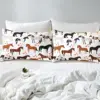 Horse Fitted Sheets Twin Size Kids Teens Cute Animal Bedding Set Cartoon Horses with Pink Love Heart Decor Kawaii Cowboy Cowgirl 6
