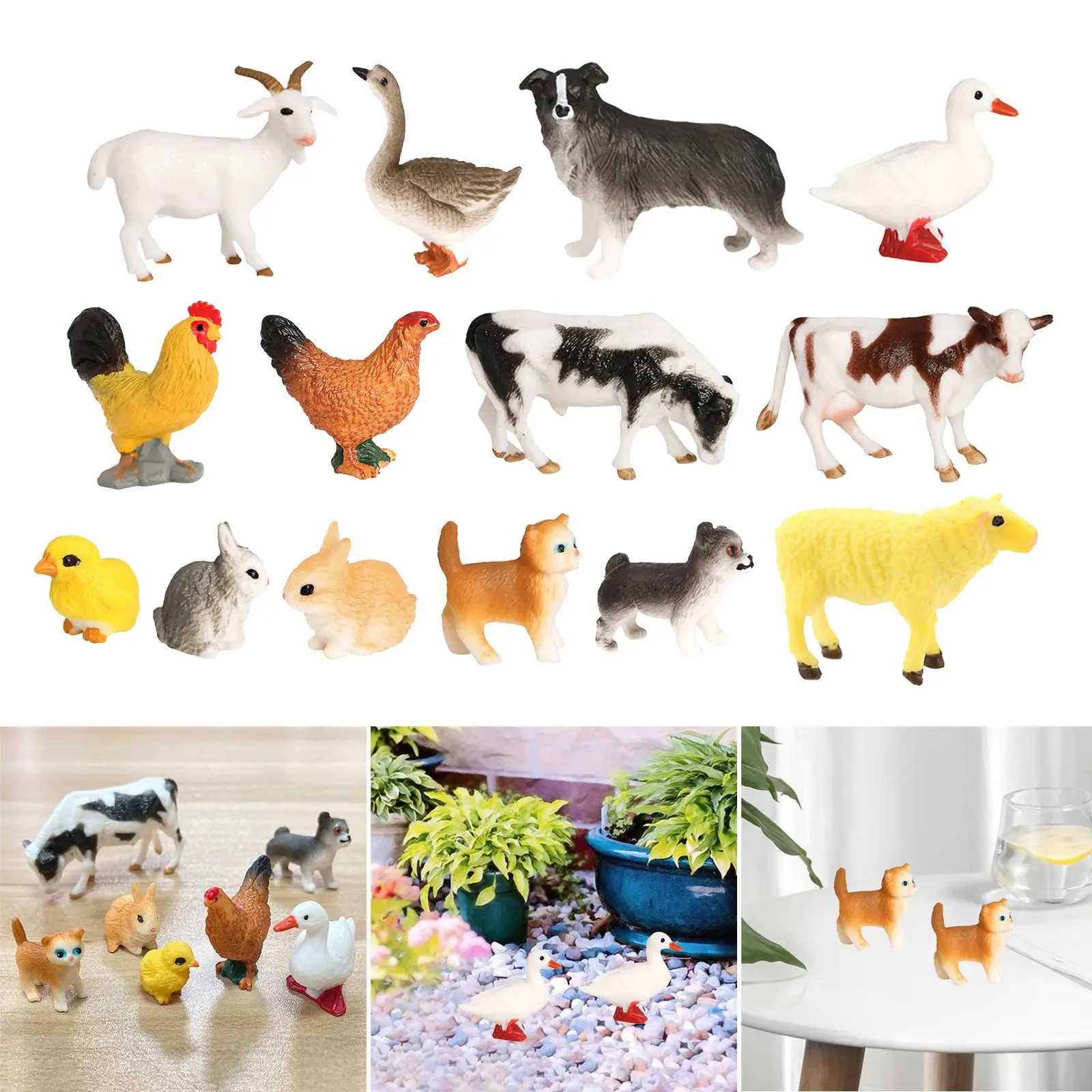 3-6pack Animal Model Toy Accessories Action Figurines for Children Collectors