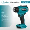 Yofidra 550℃ Hot Air Gun 2 Gears Adjustable LED Display Cordless Rechargeable Industrial Home Tools For Makita 18V Battery 3