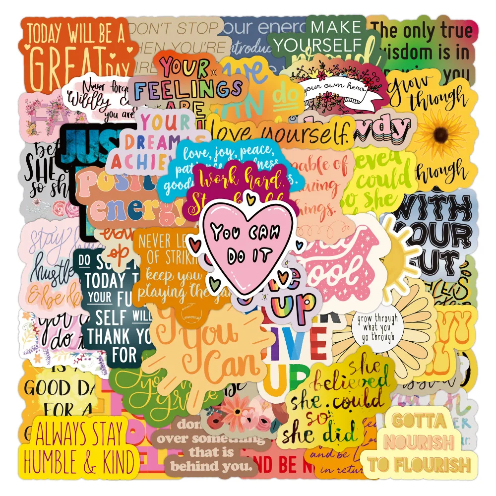 

10/30/50PCS Inspirational Phrases Stickers Graffiti Decals DIY Laptop Luggage Scrapbooking Journal Motivated Life Sticker Gifts