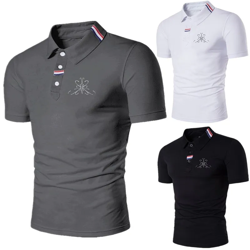 S18c7b84d423246e38e84bfa69774bf8dR Summer men's casual short sleeved polo shirt, fashionable printed men's casual top