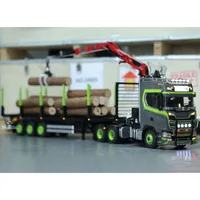 NEW Customized LESU 1/14 Scale RC Tractor Truck Timber Crane Car Metal Chassis 3-axle Trailer Remote Control DIY Model RC Toys 1