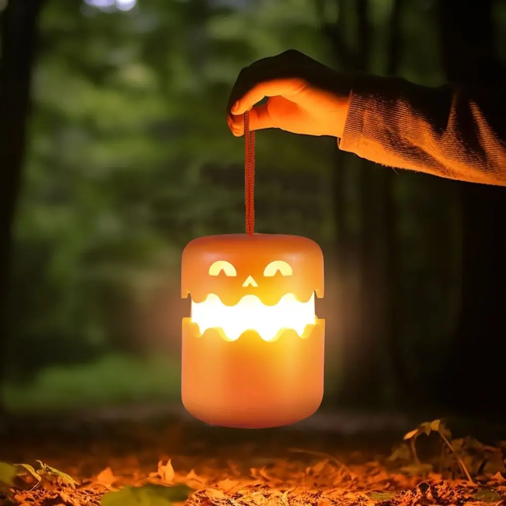 Convenient Foldable Pumpkin Light Spooky Light Up Pumpkins Decoration Warm Adjustable LED Lantern Halloween