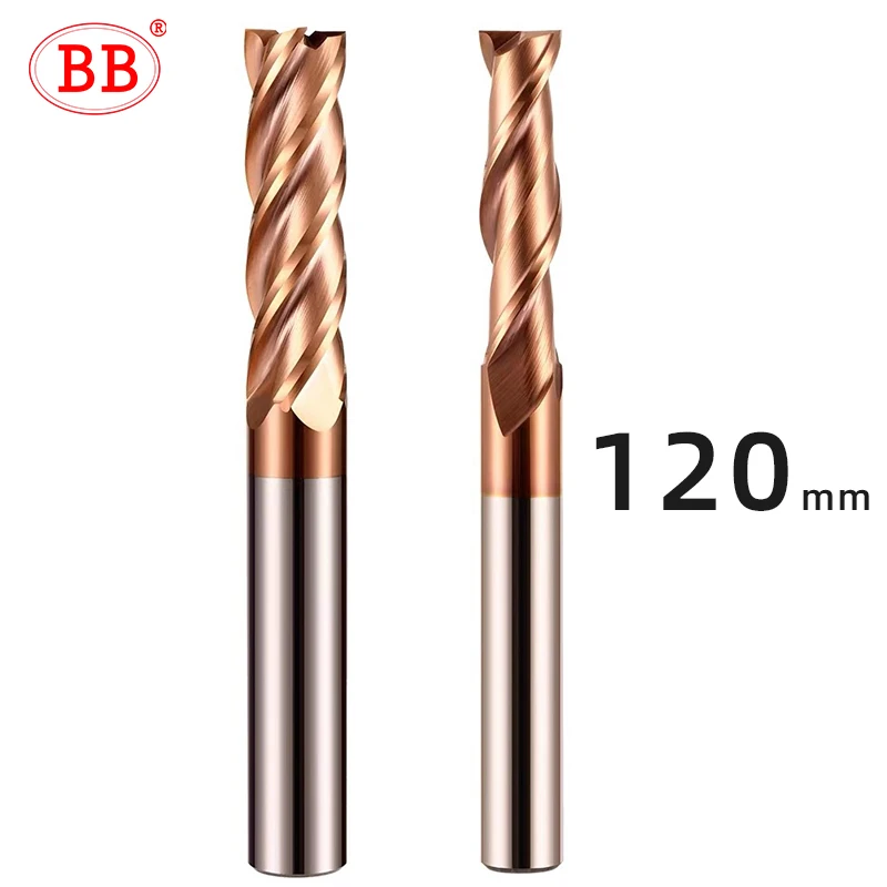 

BB Long Length Solid Carbide End Mill 120mm 150mm 200mm CNC Milling Cutter Aluminum Steel 6mm 8mm 10mm 12mm