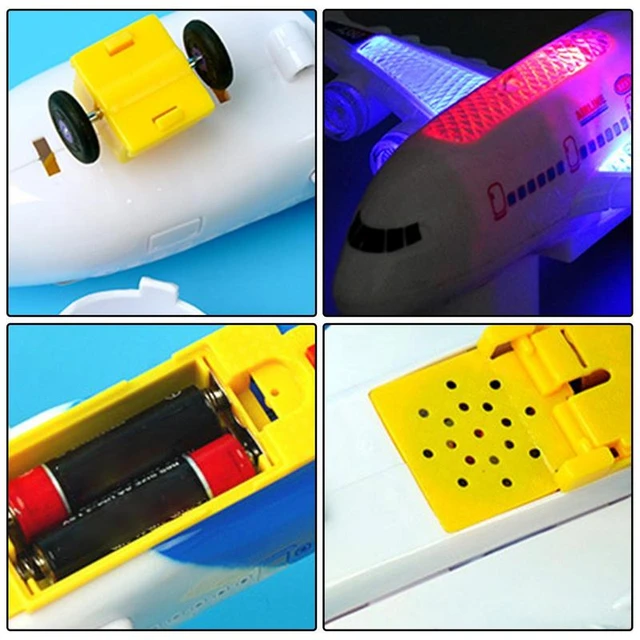 Jouets d’avion pour les tout-petits, avion jouet à friction pour les  enfants, avion à l’échelle 1: 200 avec des lumières clignotantes et des  sons pour