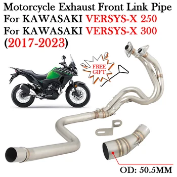 Slip On For KAWASAKI VERSYS-X 250 300 2017 - 2022 2023 Motorcycle Exhaust Full System Modify 51MM Escape Front Middle Link Pipe