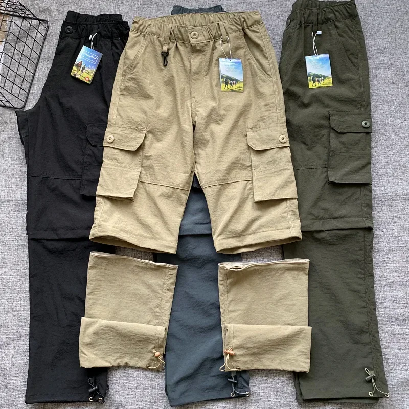 

New Trend Casual Cargo Pants Men's Fashion Multi-Pockets Loose Streetwear Four Season Male Outdoor Breathable Straight Trousers