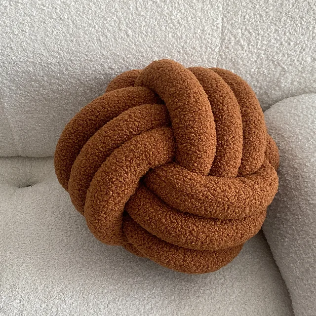 Coussin en peluche Globe à nœud esthétique, boule nordique, oreiller décoratif pour canapé, coussin de dos doux pour dormir 3