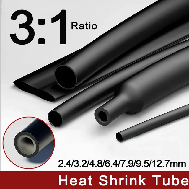 200M Dual Wall ความร้อนแขน 3:1 กาวหนากาวเรียงราย Shrinkable Tube Wrap ชุดสายไฟ 2.4/3.2/4.8/6.4/7.9/9.5/12.7 มม. 1