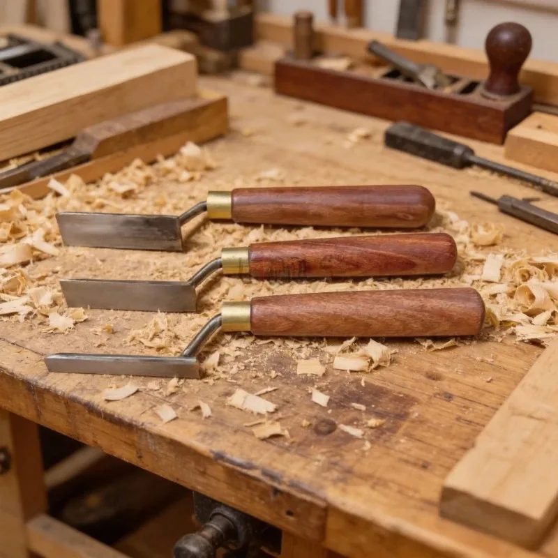 Holzbearbeitungs-Werkzeugset: Professionelle, tragbare, verschleißfeste Schwanenhals-Schaufel aus weißem Stahl mit hohem Fuß für Holzschnitt