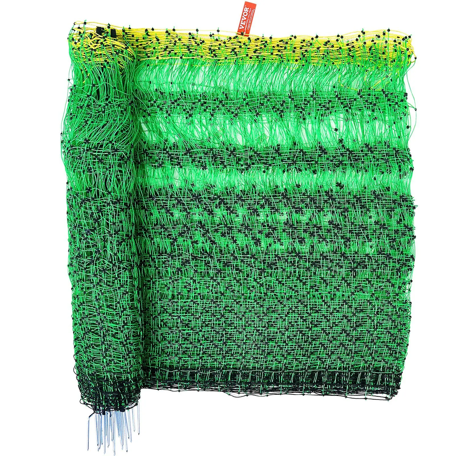 VEVOR Electric Fence Netting, 35" H x 164' L, PE Net Fencing with Posts & Double-Spiked Stakes, Utility Portable Mesh for Goats
