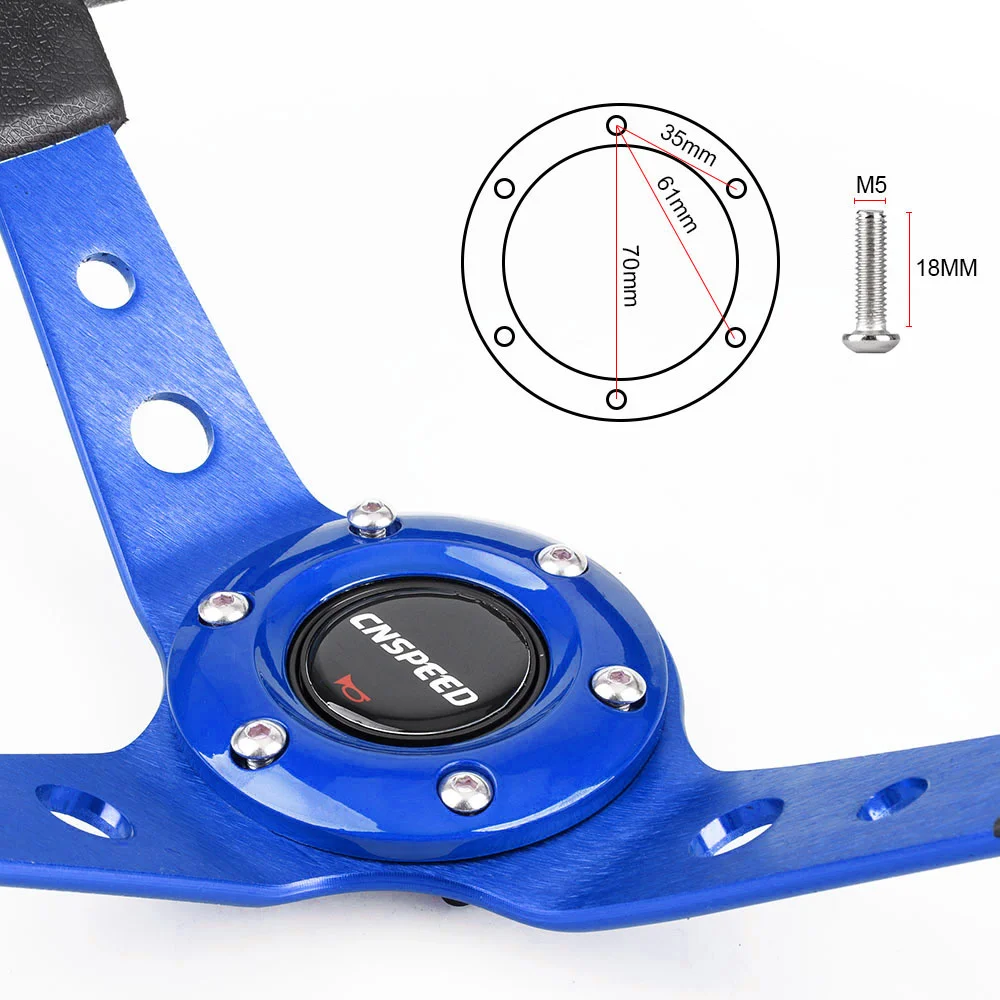 350mm 14inch Aluminum Alloy Racing PU Leather Steering Wheel 92mm Deep Dish Auto Sport Drifting Steering Wheels racing steering wheel