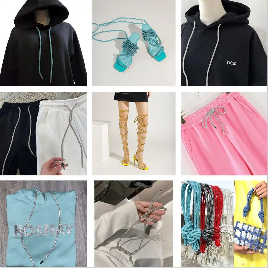 Super Bling Rhinestone Hoodie/Garment Drawstrings, Bling String