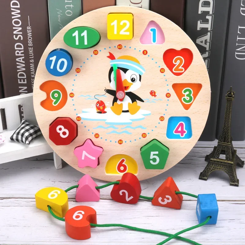 Montessori Wooden Toys for Babies 1 2 3 Years Boy Girl Gift Baby Development Games Wood Puzzle for Kids Educational Learning Toy 5
