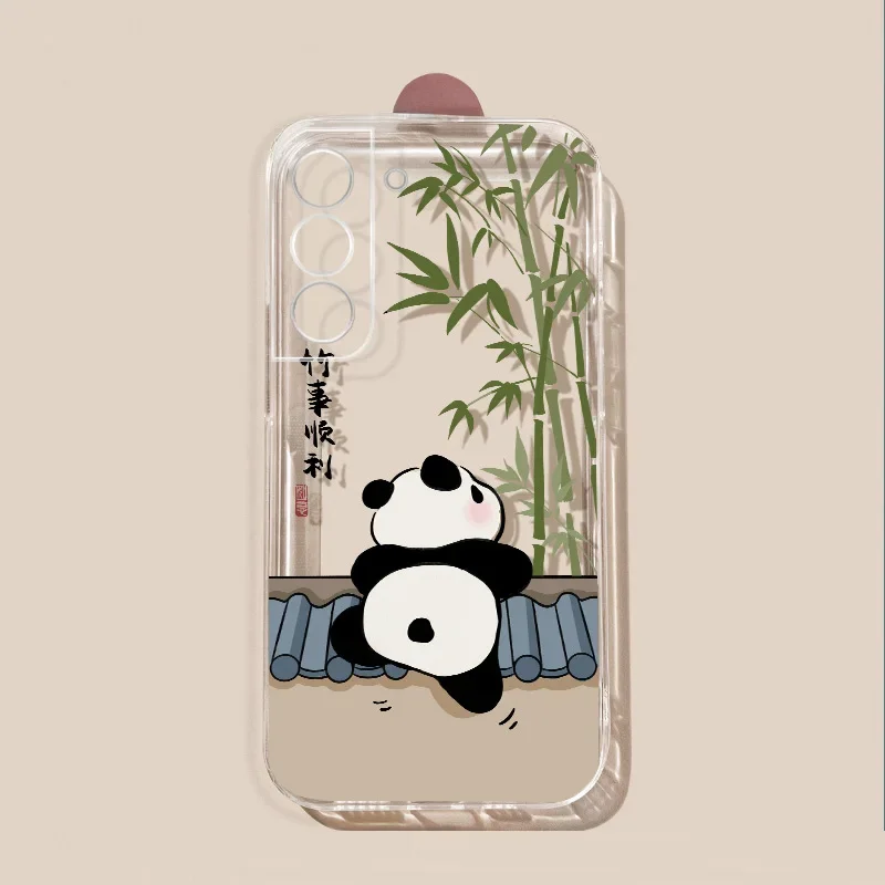 Cartoon Cat Dog Panda Clear Phone Case - Transparent Protective Cover