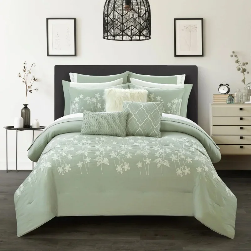 

Sage 12 Piece Pre Washed Bed In A Bag, Queen Bedding Set