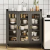 Modern Metal Kitchen Cabinet with Door Household Dust-proof Kitchen Cabinets Multi-functional Small Appliance Storage Cabinet 1