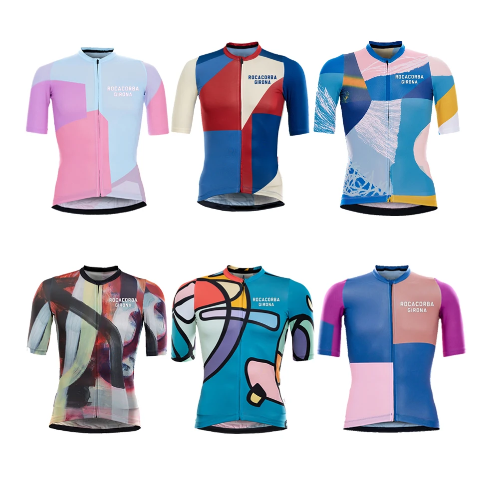 Rocacorba Girona Team Cycling Jersey Men Breathable Bike