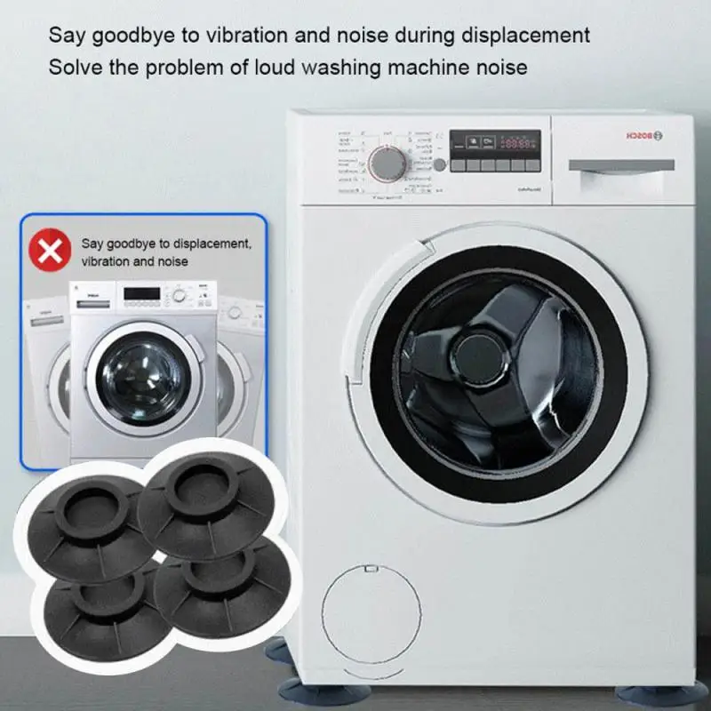 

4pcs Washing Machine Universal Foot Pad Shock Pad Non-Slip Shockproof Cushion Height Increasing Moisture-Proof Refrigerator Home