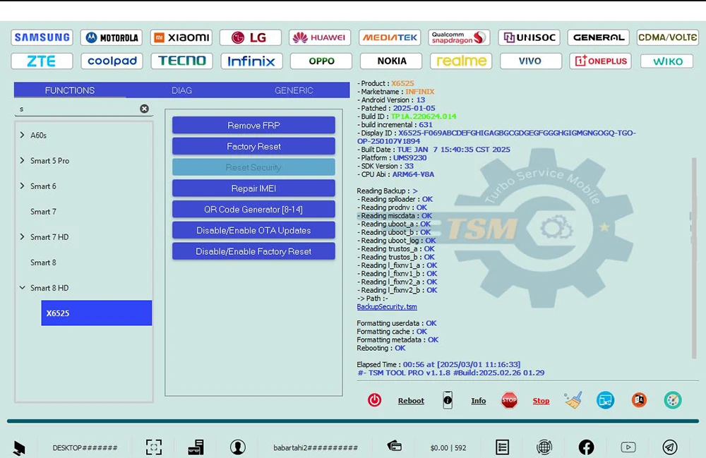 TSM-TOOL Pro 1,2 Year for FRP IMEI KG MDM Repair