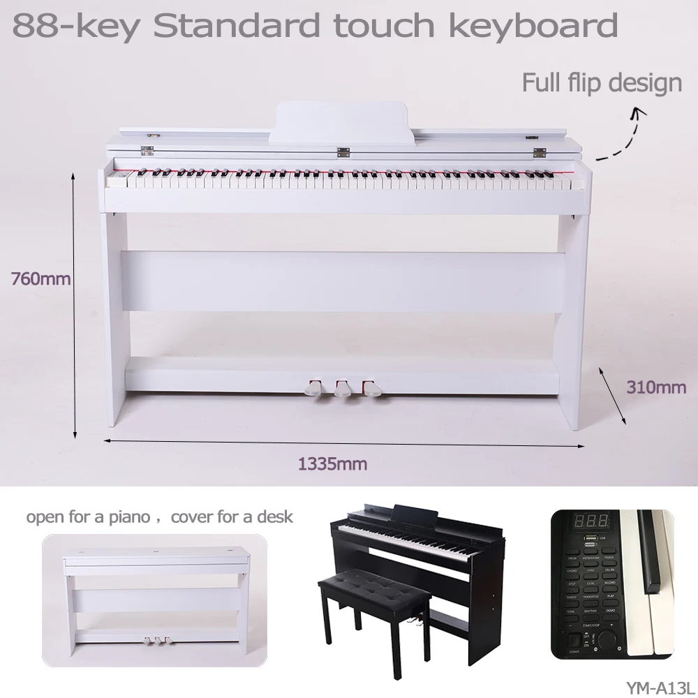 Digital Piano Musical Instrument 88-Key Standard Touch Keyboard Beginner Piano 88 Keys Electronic A13L Music Learning