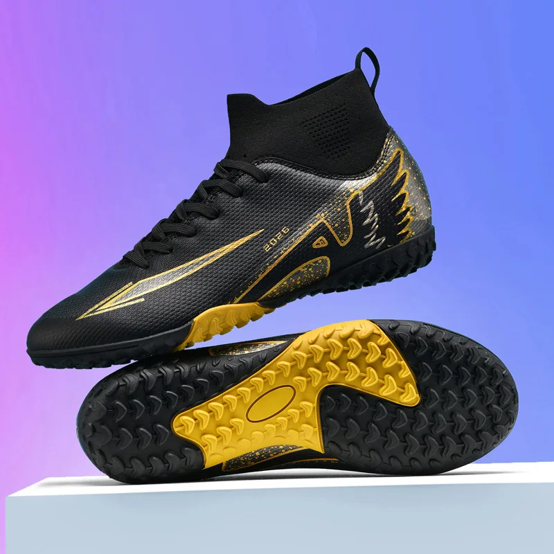 Men's High-Quality Ultralight Football Boots - High Ankle Non-Slip Sports Shoes