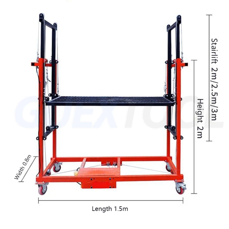 Electric Lifting Scaffolding Automatic Folding Mobile Remote Control Indoor Construction Site Decoration Shelf New Lift Plate