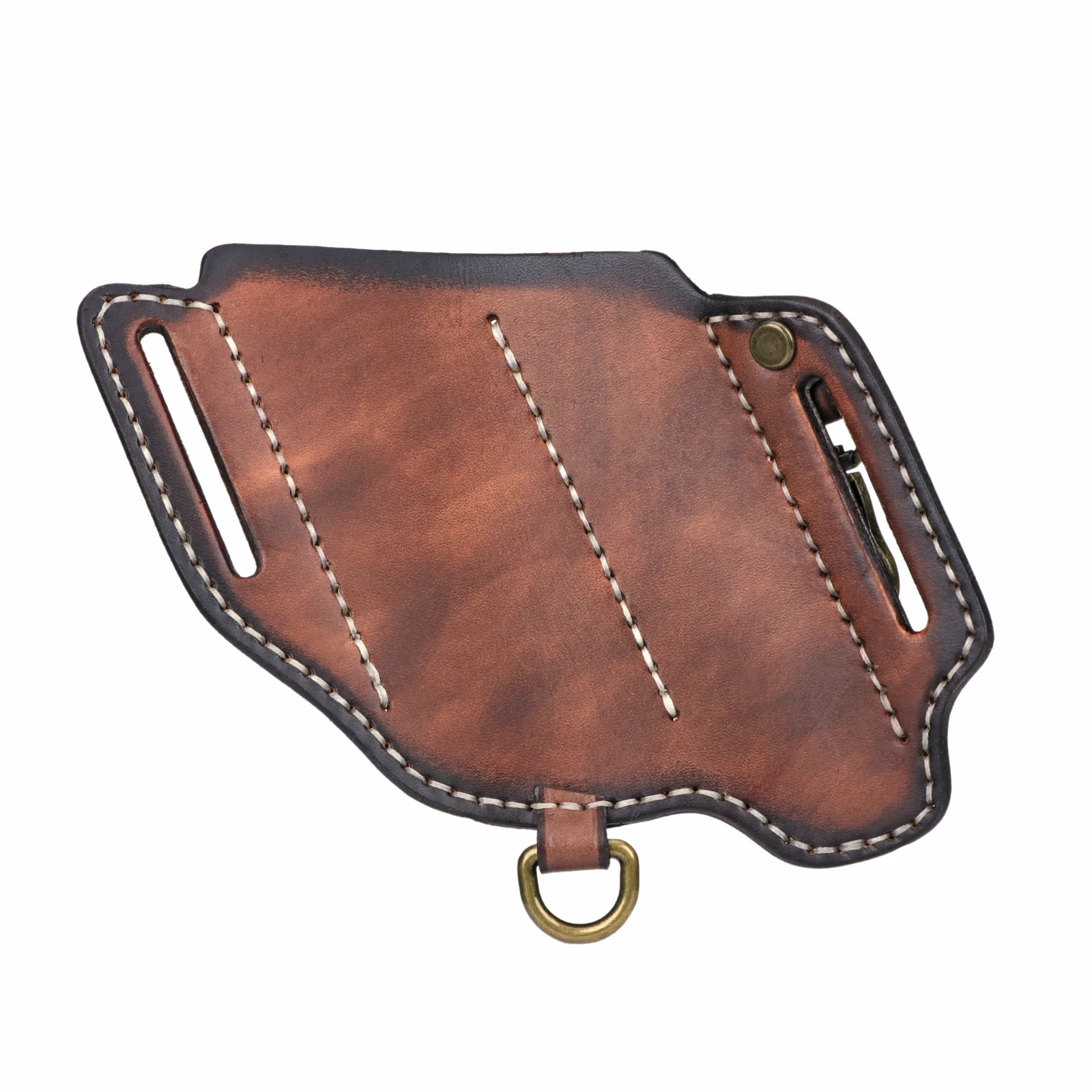 【OF ALL FORM】POCKET DETAIL LEATHERBOMBER Tourbon Leather EDC Pocket Organizer for Folding Knife Flashlight