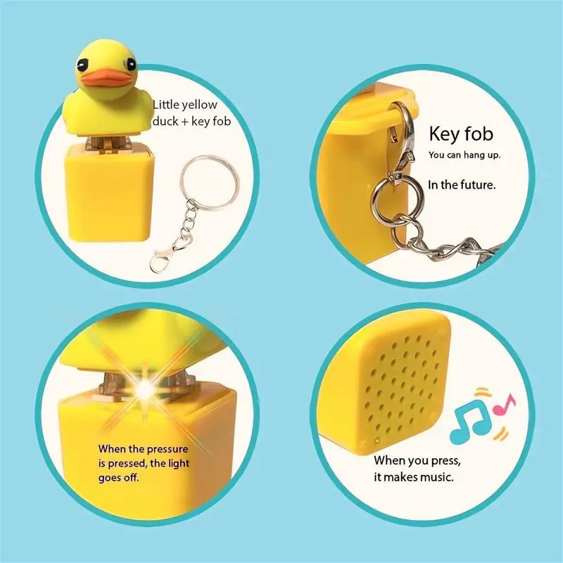 1PC Quacky Duck Keyboard Fidget Toys Keychain Keyboard Toys Finger Button Clicker Sensory Toys Stress Relief Gifts