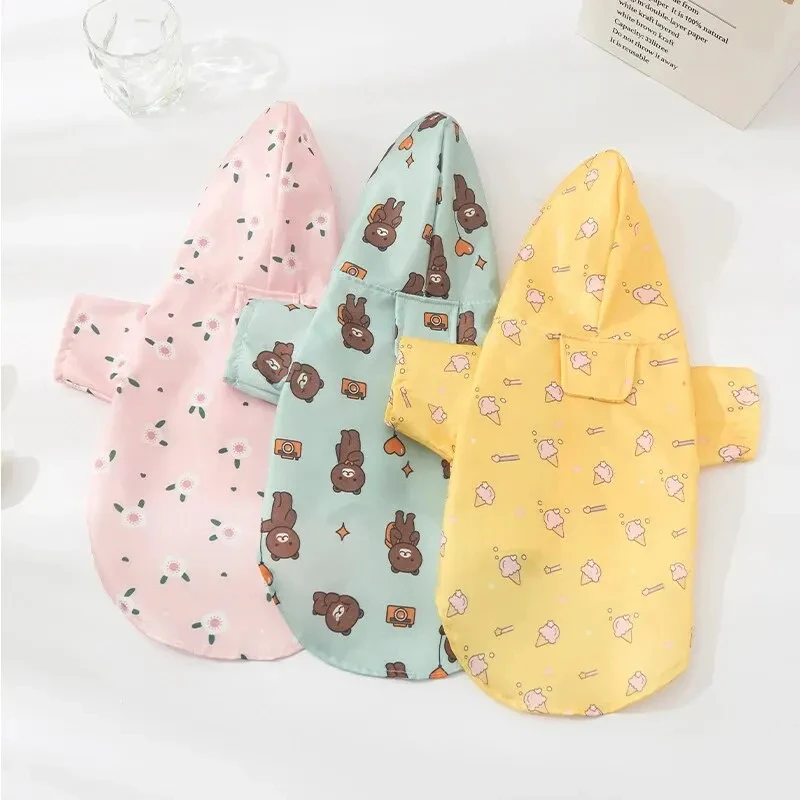 Small Dog Raincoat Summer Short Sleeve Dog Waterproof Clothes Puppy Coat Raincoat Outdoor Coat Bichon Schnauzer Welsh