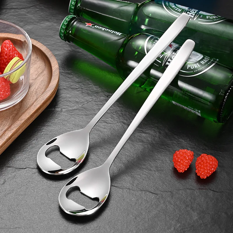 304 Beer Spoon Opener Stainless Steel Spoon Thickening Multifunctional Bottle Opener Tool beer spoon opener