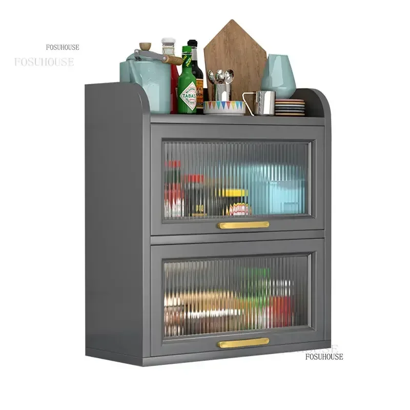 Condiment Kitchen Cabinet for Home Furniture Table Top Shelf Simple Seasoning Cabinet Multi-layer Storage with Flip Door