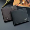 Men Short Bifold Faux Leather Masculina Billetera Credit ID Card Holder Wallet Billfold Purse Clutch Solid Hombre Business Slim 1