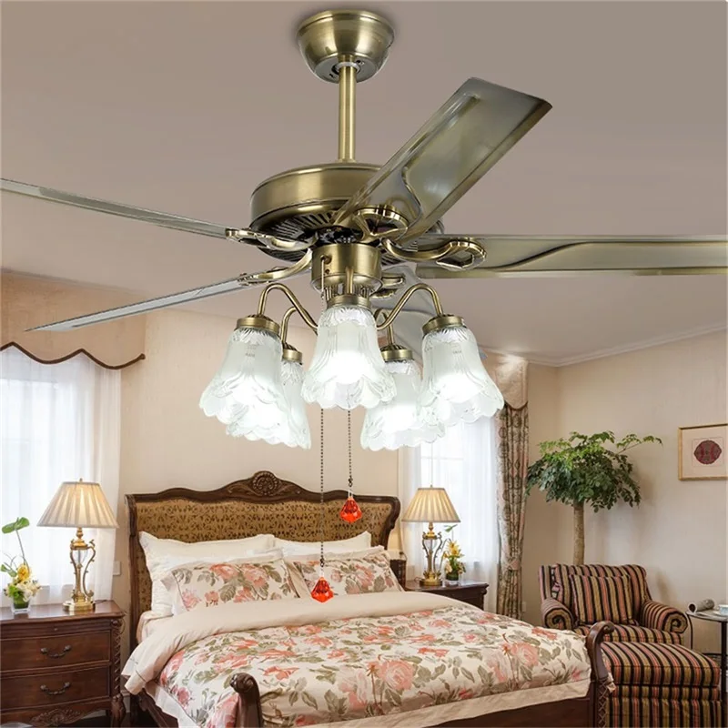 TYLA Classical Ceiling Fan Light Large 52 Inch Lamp With Remote Control Modern Simple LED For Home Living Room