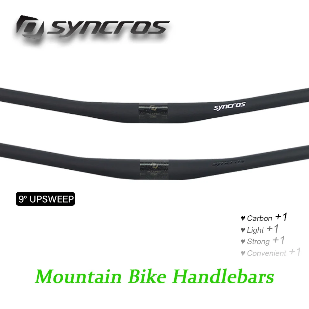 싱크로스 맞춤형 탄소 산악 자전거 핸들 바, 9 도 클램프, 31.8mm 길이, 680 700 720 740mm, MTB 자전거 핸들 바, 자전거 부품